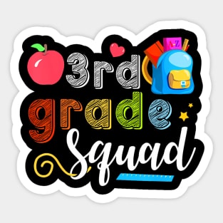 3Rd Grade Squad Third Teacher Student Team Back To School Sticker